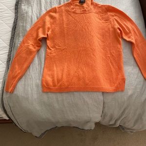JCrew 100 percent cashmere crew neck sweater L orange